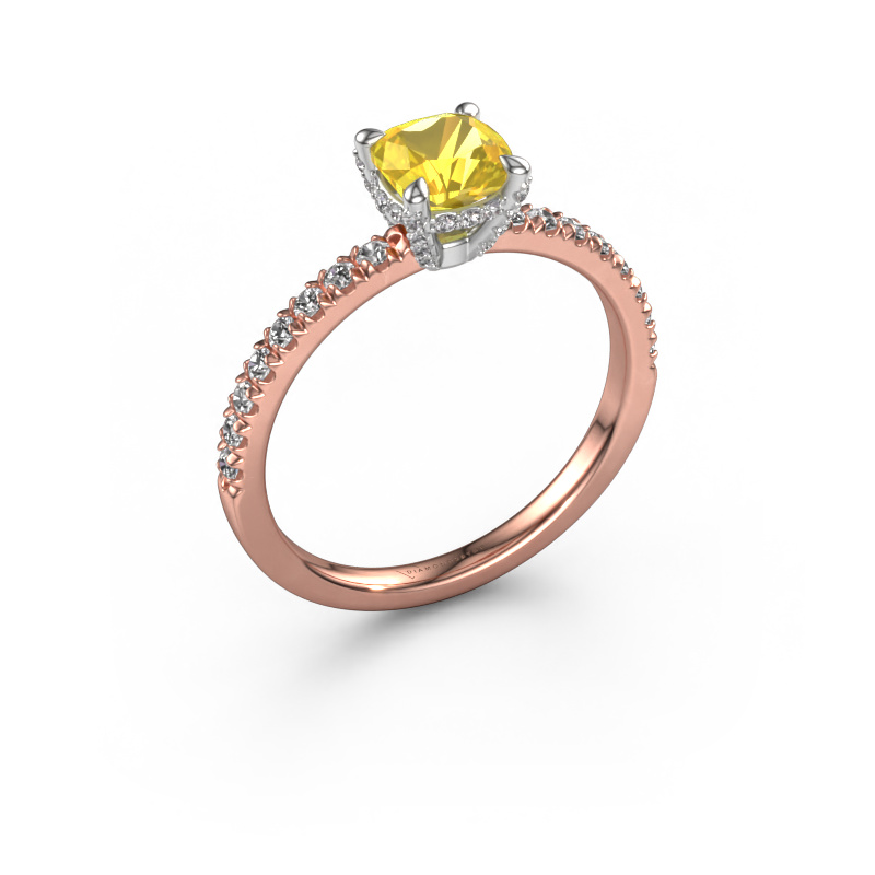 Image of Engagement ring Saskia 1 cus 585 rose gold Yellow sapphire 5.5 mm