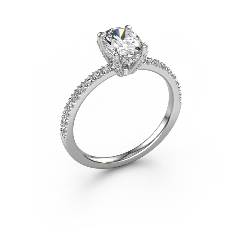 Image de Bague de fiançailles Saskia 1 OVL 950 platine Diamant synthétique 1.104 crt