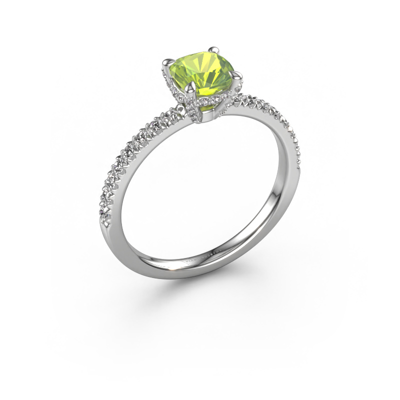Image of Engagement ring Saskia 1 cus 585 white gold Peridot 5.5 mm