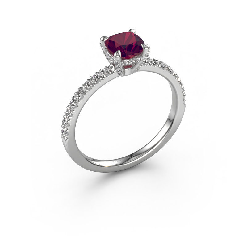 Image of Engagement ring Saskia 1 cus 950 platinum Rhodolite 5.5 mm