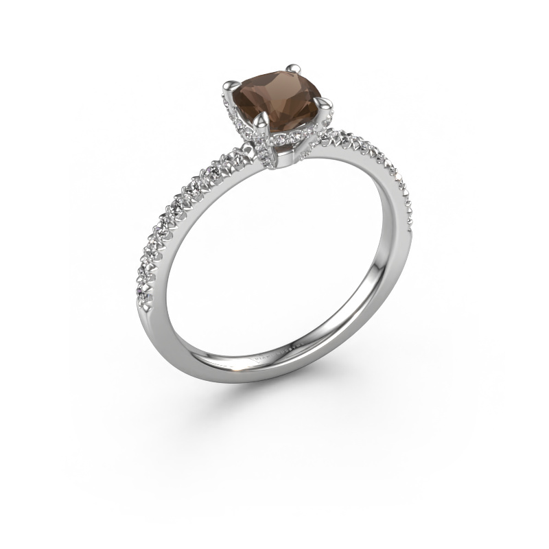 Image of Engagement ring Saskia 1 cus 950 platinum Smokey quartz 5.5 mm