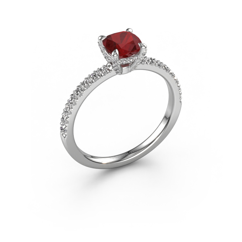 Image of Engagement ring Saskia 1 cus 950 platinum Ruby 5.5 mm
