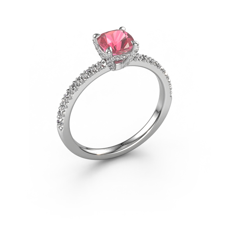 Image of Engagement ring Saskia 1 cus 585 white gold Tourmaline pink 5.5 mm