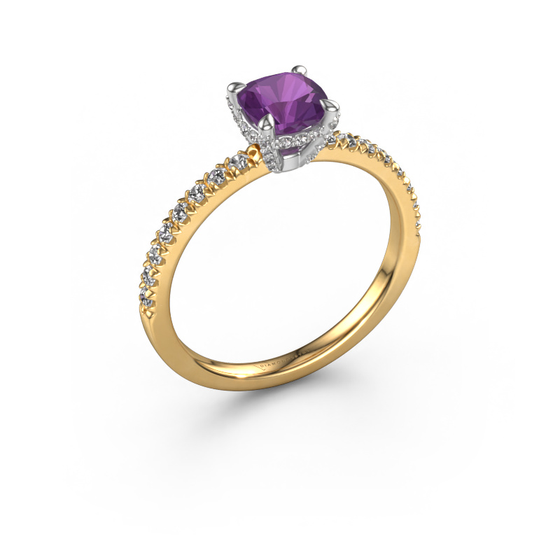 Image of Engagement ring Saskia 1 cus 585 gold Amethyst 5.5 mm