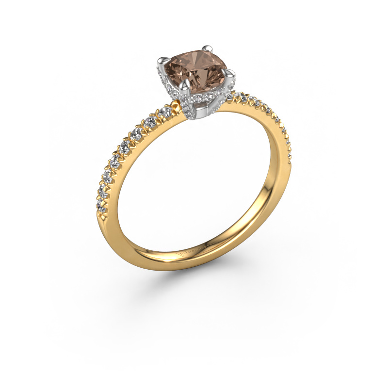 Image of Engagement ring Saskia 1 cus 585 gold Brown diamond 1.364 crt
