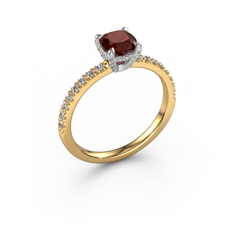 Image of Engagement ring Saskia 1 cus 585 gold Garnet 5.5 mm