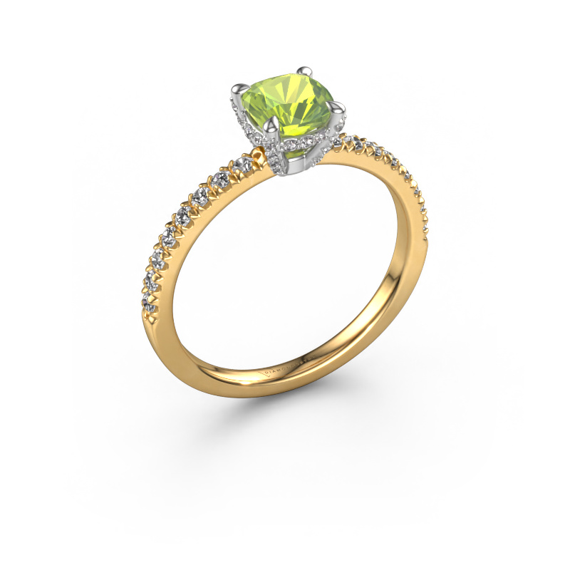 Image of Engagement ring Saskia 1 cus 585 gold Peridot 5.5 mm