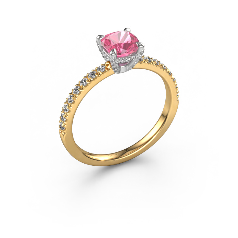 Image of Engagement ring Saskia 1 cus 585 gold Pink sapphire 5.5 mm
