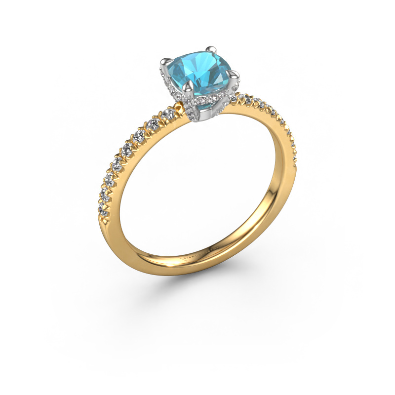 Bild von Verlobungsring Saskia 1 cus 585 Gold Blau Topas 5.5 mm