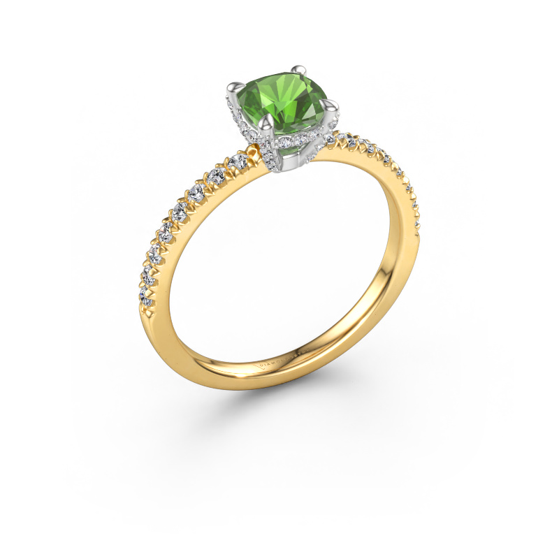 Bild von Verlobungsring Saskia 1 CUS 585 Gold Turmalin grün 5.5 mm