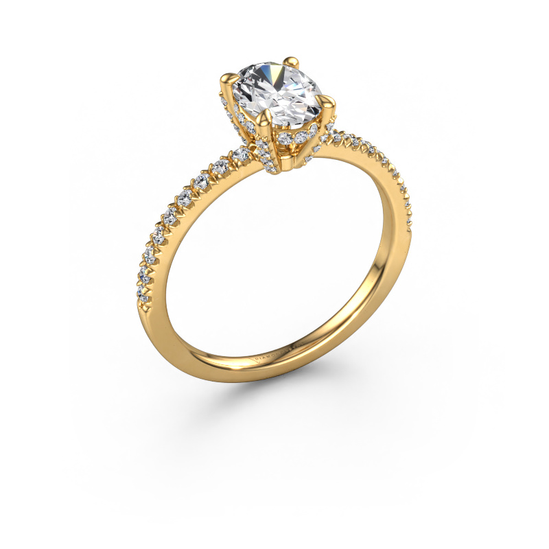 Image de Bague de fiançailles Saskia 1 OVL 585 or jaune Diamant synthétique 1.104 crt
