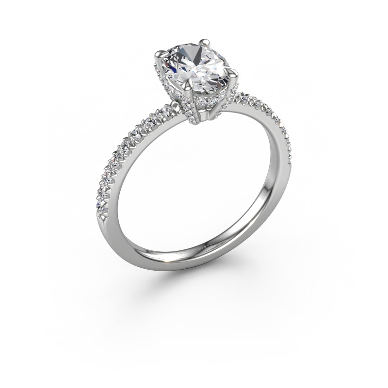 Image de Bague de fiançailles Saskia 1 OVL 950 platine Diamant synthétique 1.474 crt