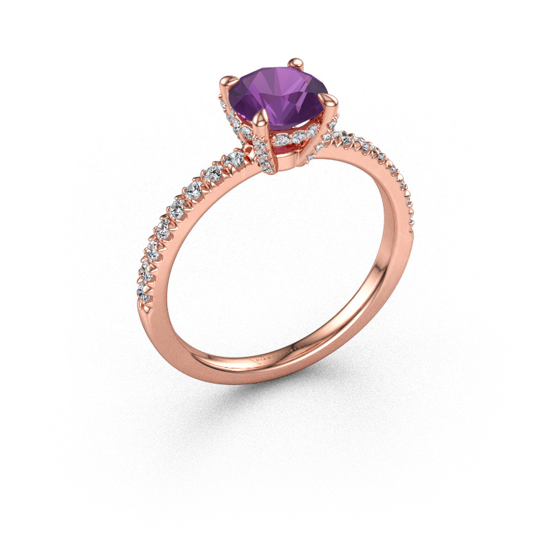 Immagine di Anello di fidanzamento Saskia rnd 1 585 oro rosa Ametista 6.5 mm