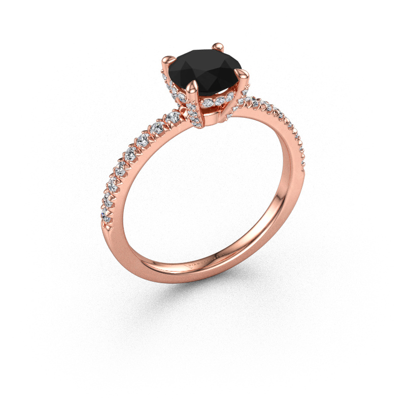 Bild av Förlovningsring Saskia rnd 1 585 roséguld Svart diamant 1.664 crt