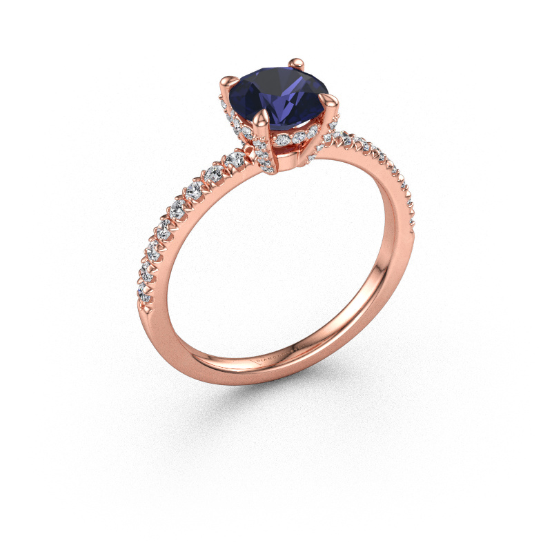 Bild av Förlovningsring Saskia rnd 1 585 roséguld Safir 6.5 mm