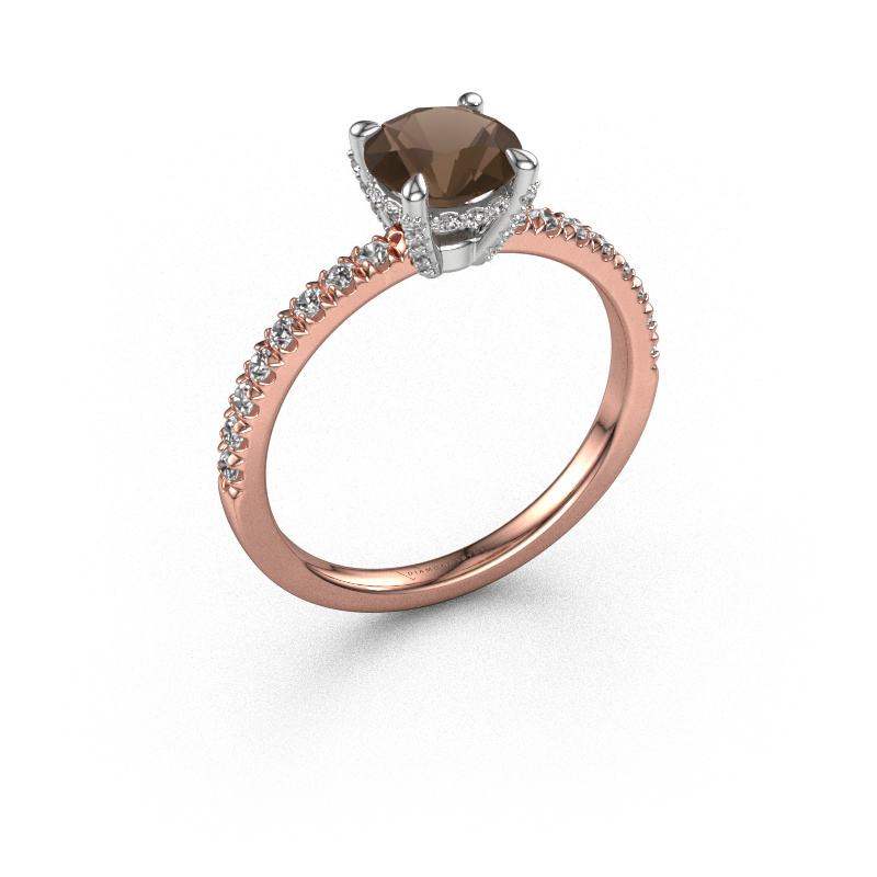 Bild von Verlobungsring Saskia rnd 1 585 Roségold Rauchquarz 6.5 mm