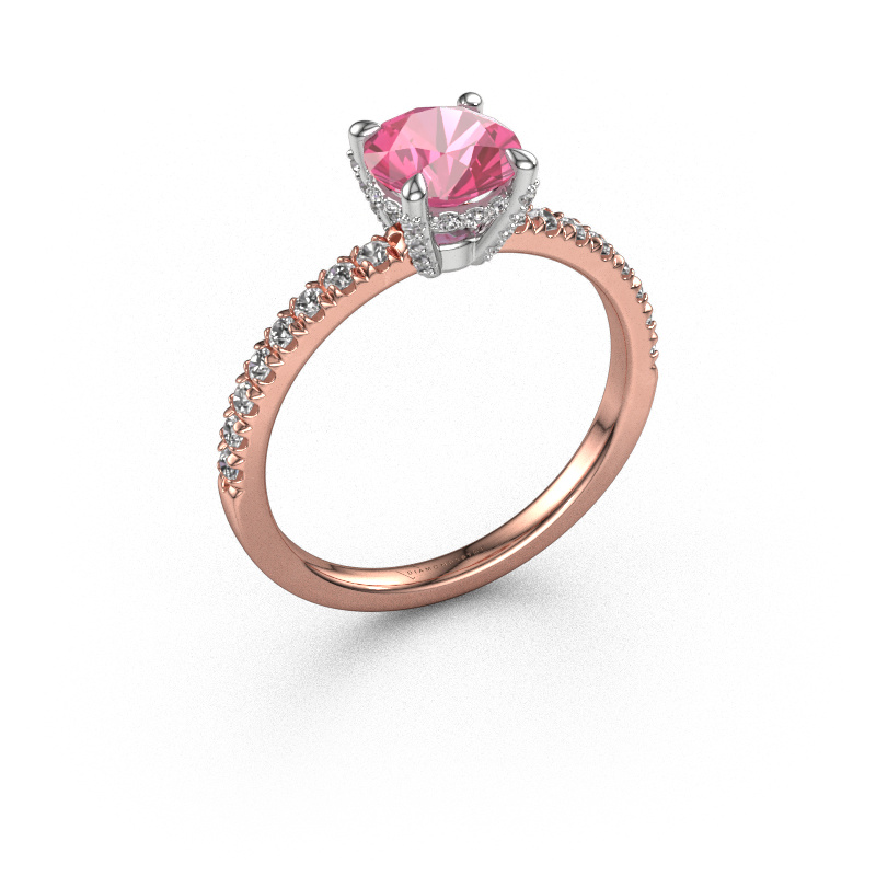 Bild von Verlobungsring Saskia rnd 1 585 Roségold Pink Saphir 6.5 mm