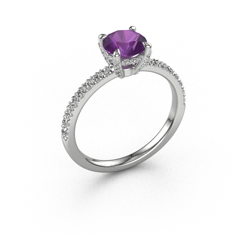 Image of Engagement ring Saskia rnd 1 950 platinum Amethyst 6.5 mm
