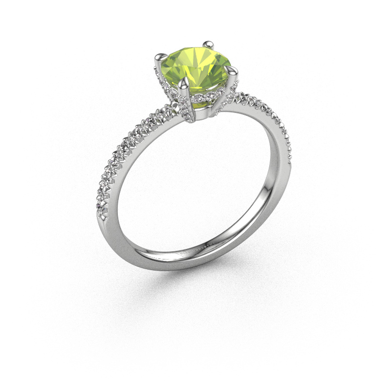 Bild von Verlobungsring Saskia rnd 1 585 Weißgold Peridot 6.5 mm
