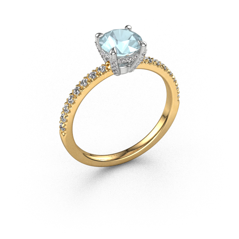 Image of Engagement ring Saskia rnd 1 585 gold Aquamarine 6.5 mm