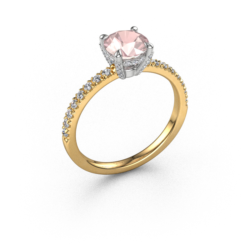 Image of Engagement ring Saskia rnd 1 585 gold Morganite champagne 6.5 mm