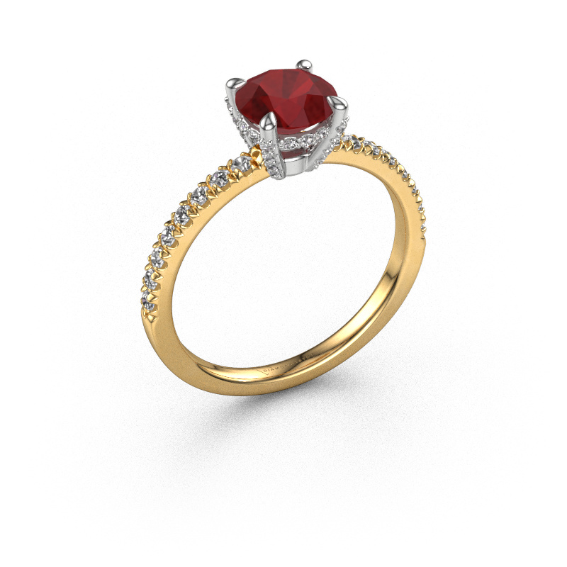 Image of Engagement ring Saskia rnd 1 585 gold Ruby 6.5 mm