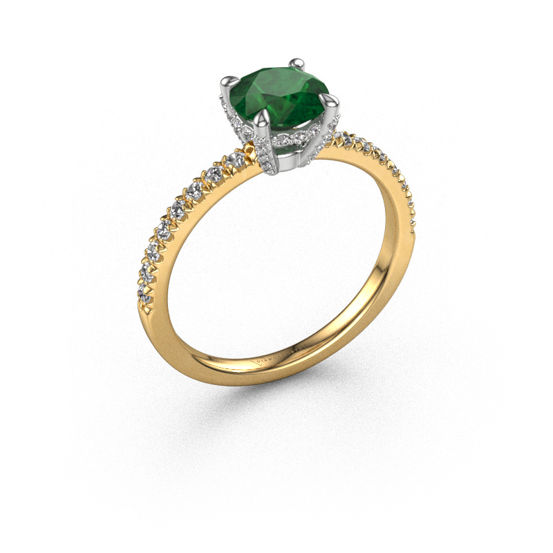 Image of Engagement ring Saskia rnd 1 585 gold Emerald 6.5 mm