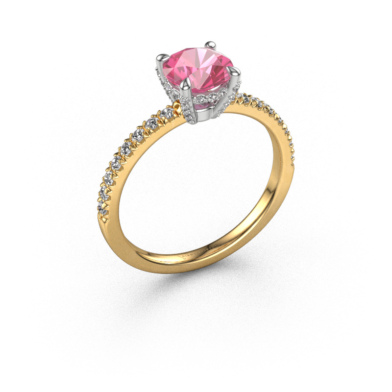 Bild von Verlobungsring Saskia rnd 1 585 Gold Pink Saphir 6.5 mm