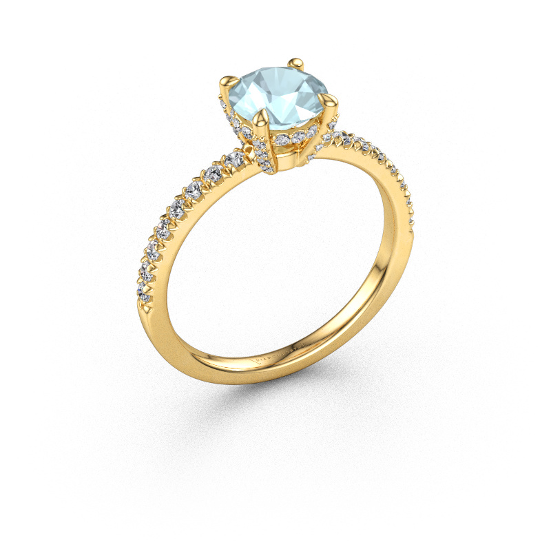 Immagine di Anello di fidanzamento Saskia rnd 1 585 oro Acquamarina 6.5 mm