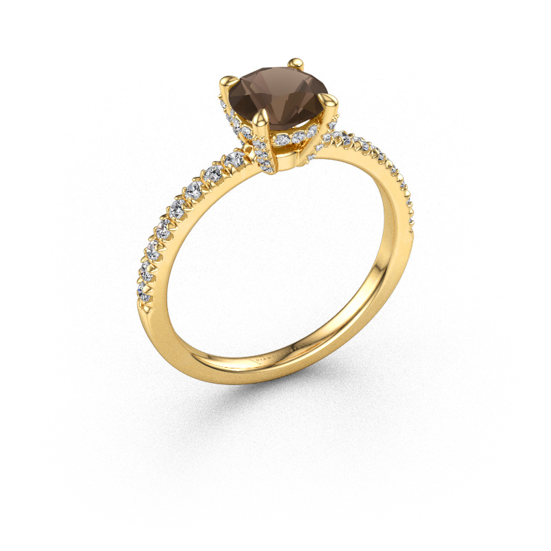 Immagine di Anello di fidanzamento Saskia rnd 1 585 oro Quarzo fumé 6.5 mm