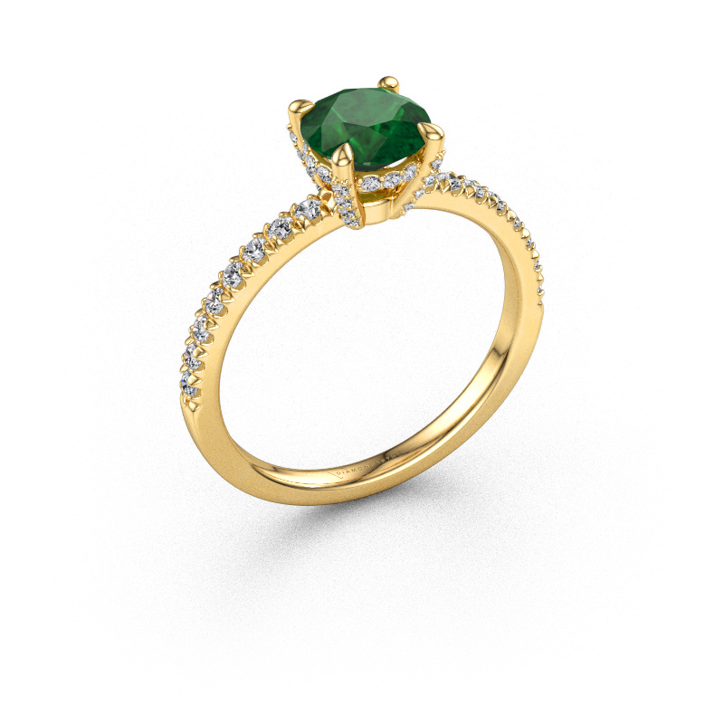 Immagine di Anello di fidanzamento Saskia rnd 1 585 oro Smeraldo 6.5 mm