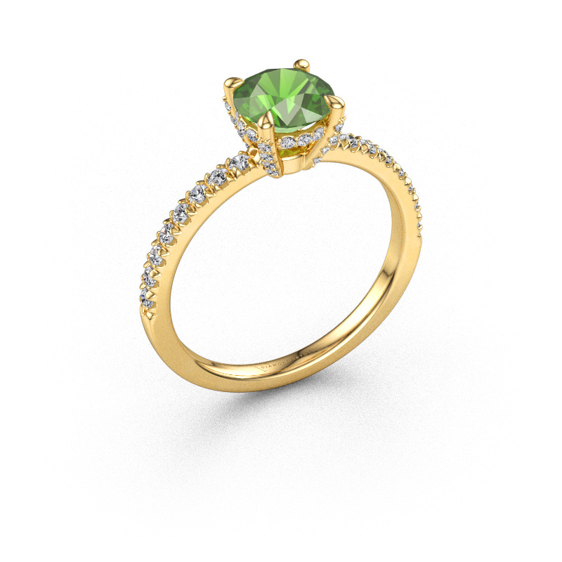 Immagine di Anello di fidanzamento Saskia rnd 1 585 oro Tormalina verde 6.5 mm