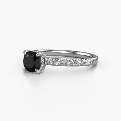 1.15 crt black diamond edgy pavé solitaire ring Saskia 1 cus