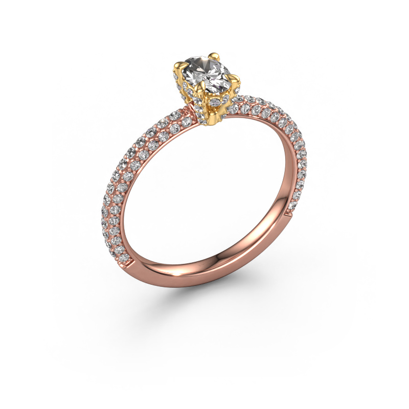Image de Bague de fiançailles Saskia 2 ovl 585 or rose Diamant 0.968 crt