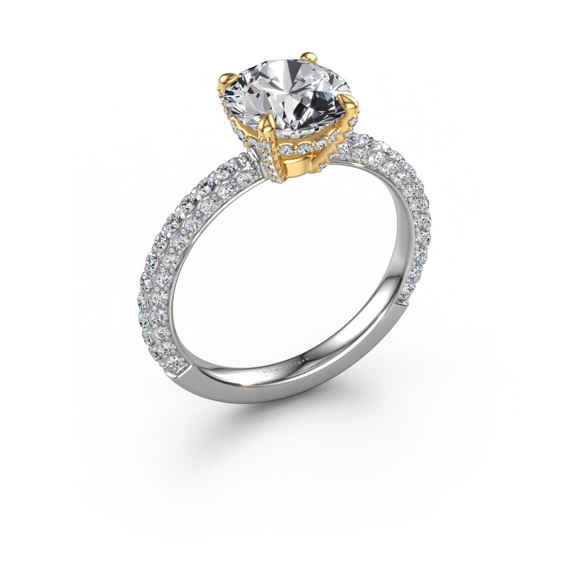Image de Bague de fiançailles Saskia RND 2 585 or blanc Diamant synthétique 2.784 crt