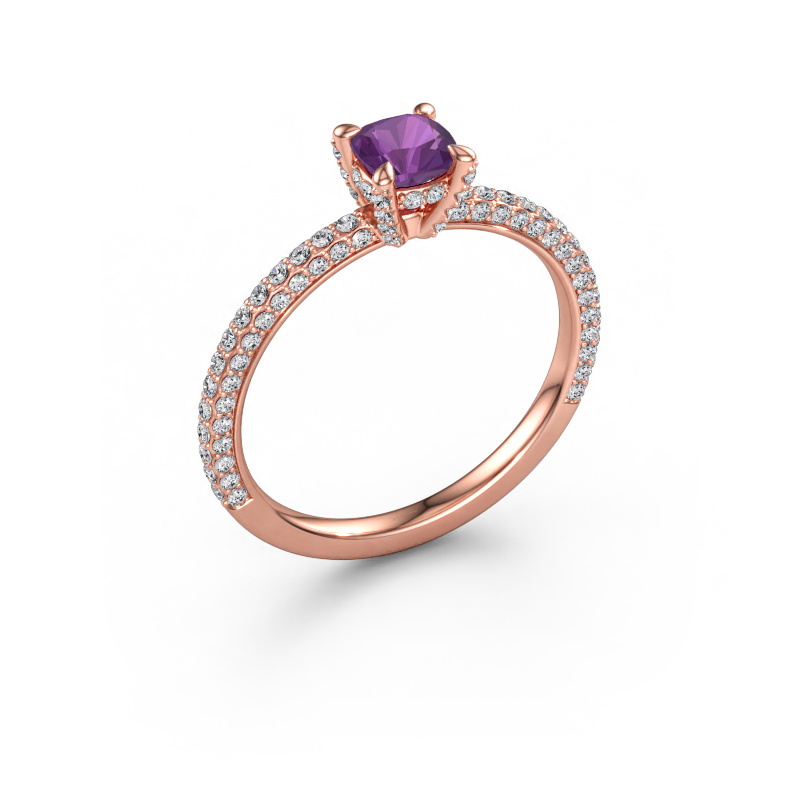 Immagine di Anello di fidanzamento Saskia 2 CUS 585 oro rosa Ametista 4.5 mm