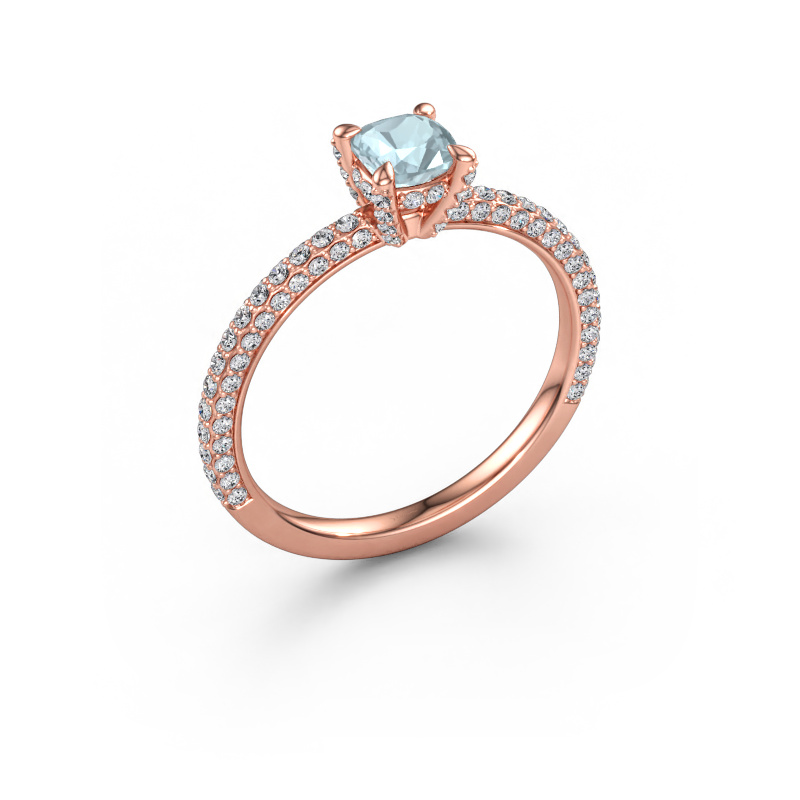 Immagine di Anello di fidanzamento Saskia 2 CUS 585 oro rosa Acquamarina 4.5 mm