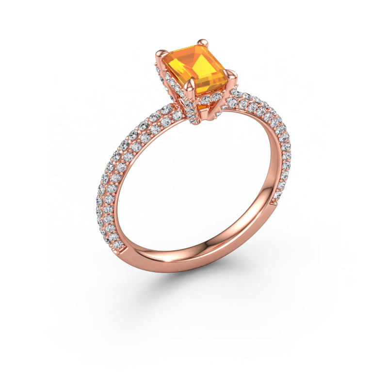 Immagine di Anello di fidanzamento Saskia EME 2 585 oro rosa Citrino 6.5x4.5 mm