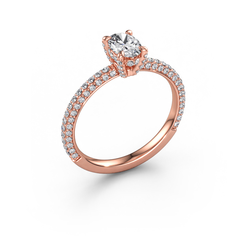 Immagine di Anello di fidanzamento Saskia 2 OVL 585 oro rosa Diamante lab grown 1.178 crt