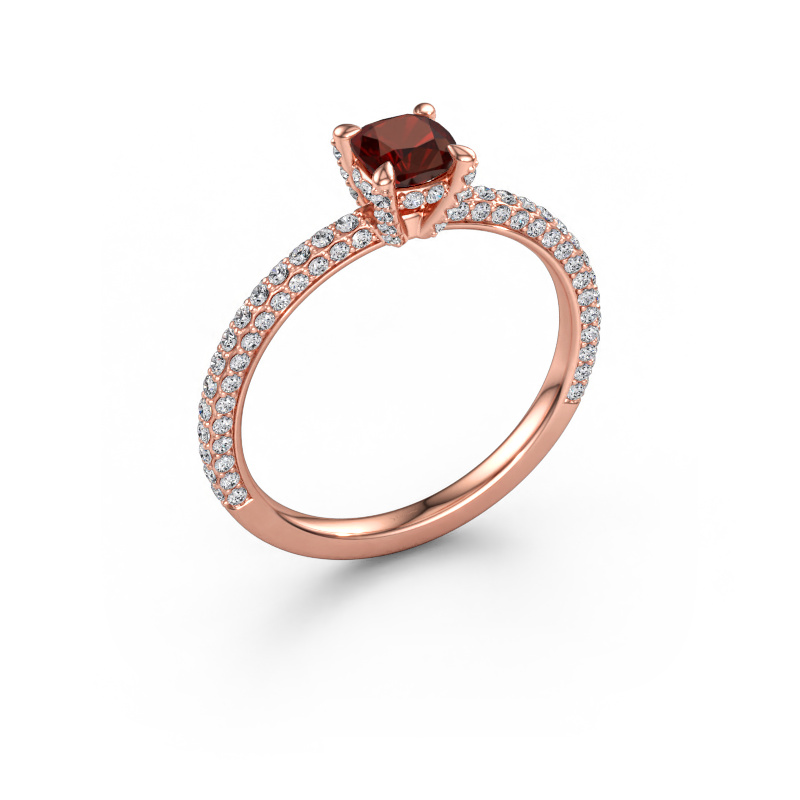 Bild av Förlovningsring Saskia 2 CUS 585 roséguld Granat 4.5 mm
