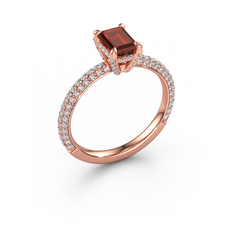 Bild av Förlovningsring Saskia EME 2 585 roséguld Granat 6.5x4.5 mm