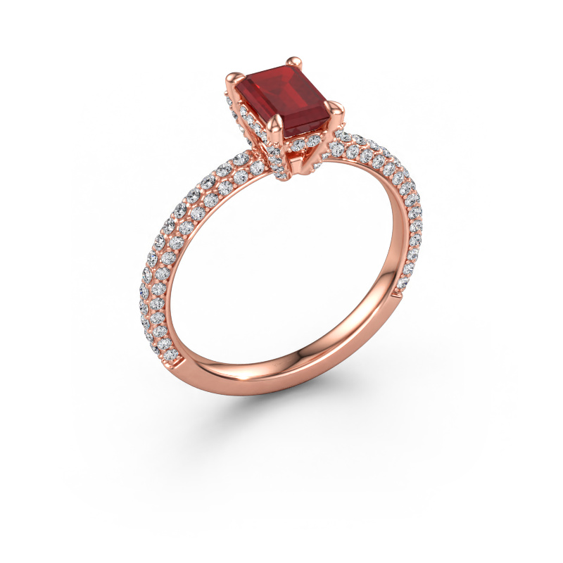 Immagine di Anello di fidanzamento Saskia EME 2 585 oro rosa Rubino 6.5x4.5 mm