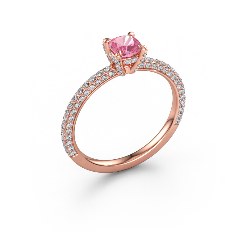 Immagine di Anello di fidanzamento Saskia 2 CUS 585 oro rosa Zaffiro rosa 4.5 mm