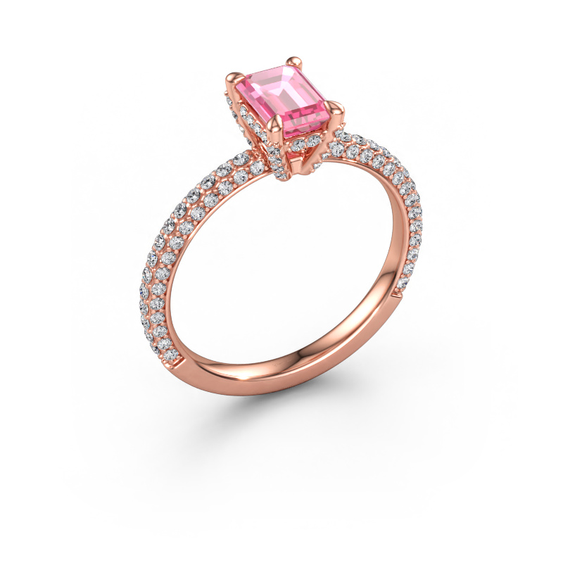 Immagine di Anello di fidanzamento Saskia EME 2 585 oro rosa Zaffiro rosa 6.5x4.5 mm