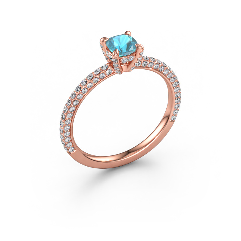 Bild av Förlovningsring Saskia 2 CUS 585 roséguld Blå topas 4.5 mm