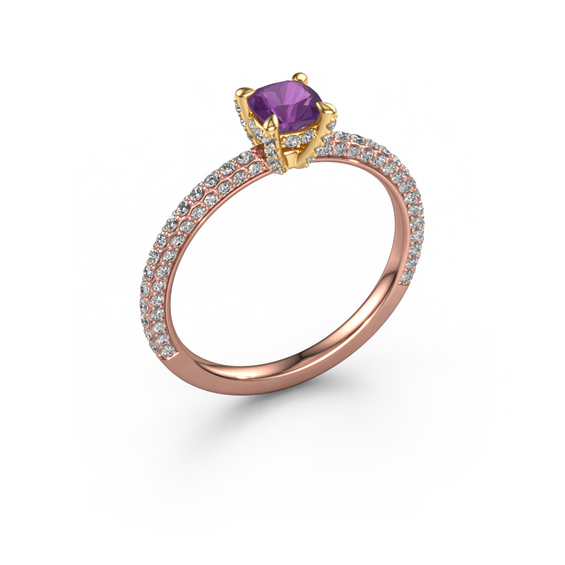 Image of Engagement ring Saskia 2 cus 585 rose gold Amethyst 4.5 mm