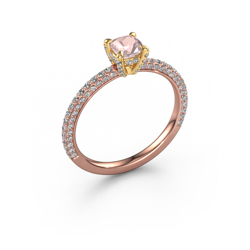 Image of Engagement ring Saskia 2 cus 585 rose gold Morganite champagne 4.5 mm