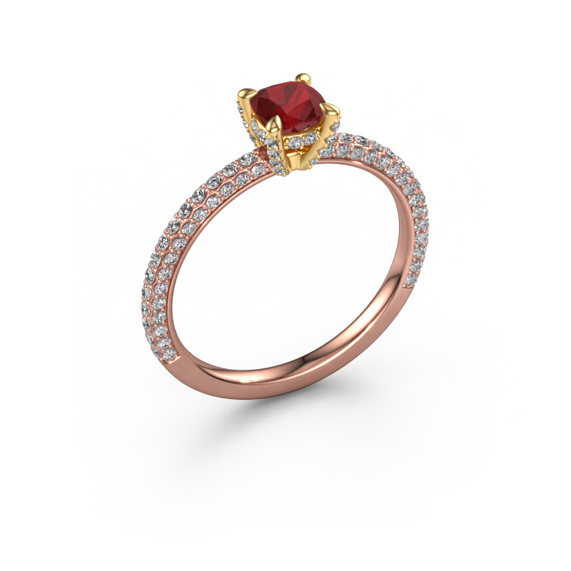 Bild von Verlobungsring Saskia 2 cus 585 Roségold Rubin 4.5 mm