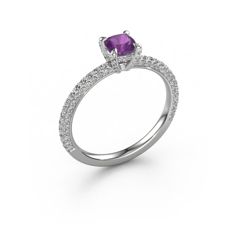 Image of Engagement ring Saskia 2 cus 950 platinum Amethyst 4.5 mm