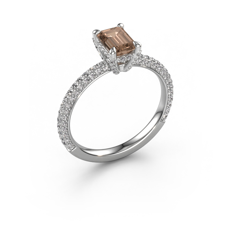 Image of Engagement ring Saskia eme 2 950 platinum Brown diamond 1.478 crt